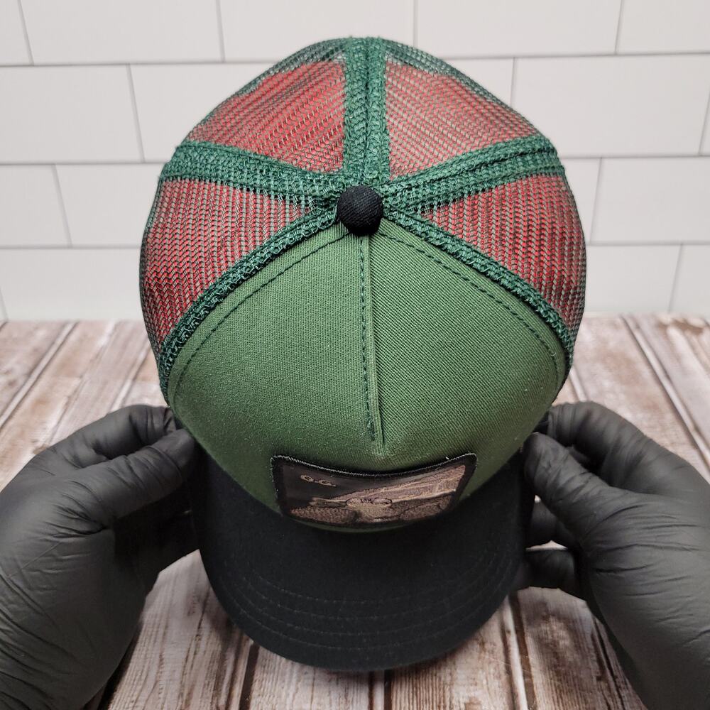 Goorin Bros The Farm OG Turtle Trucker Hat Green Black Snapback Mesh Cap - Picture 5 of 8